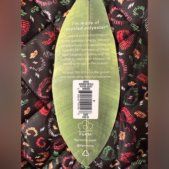 FARM RIO Anthropologie M Reversible Metallic Borogodo Puffer Maximalist Bling - Picture 12 of 16